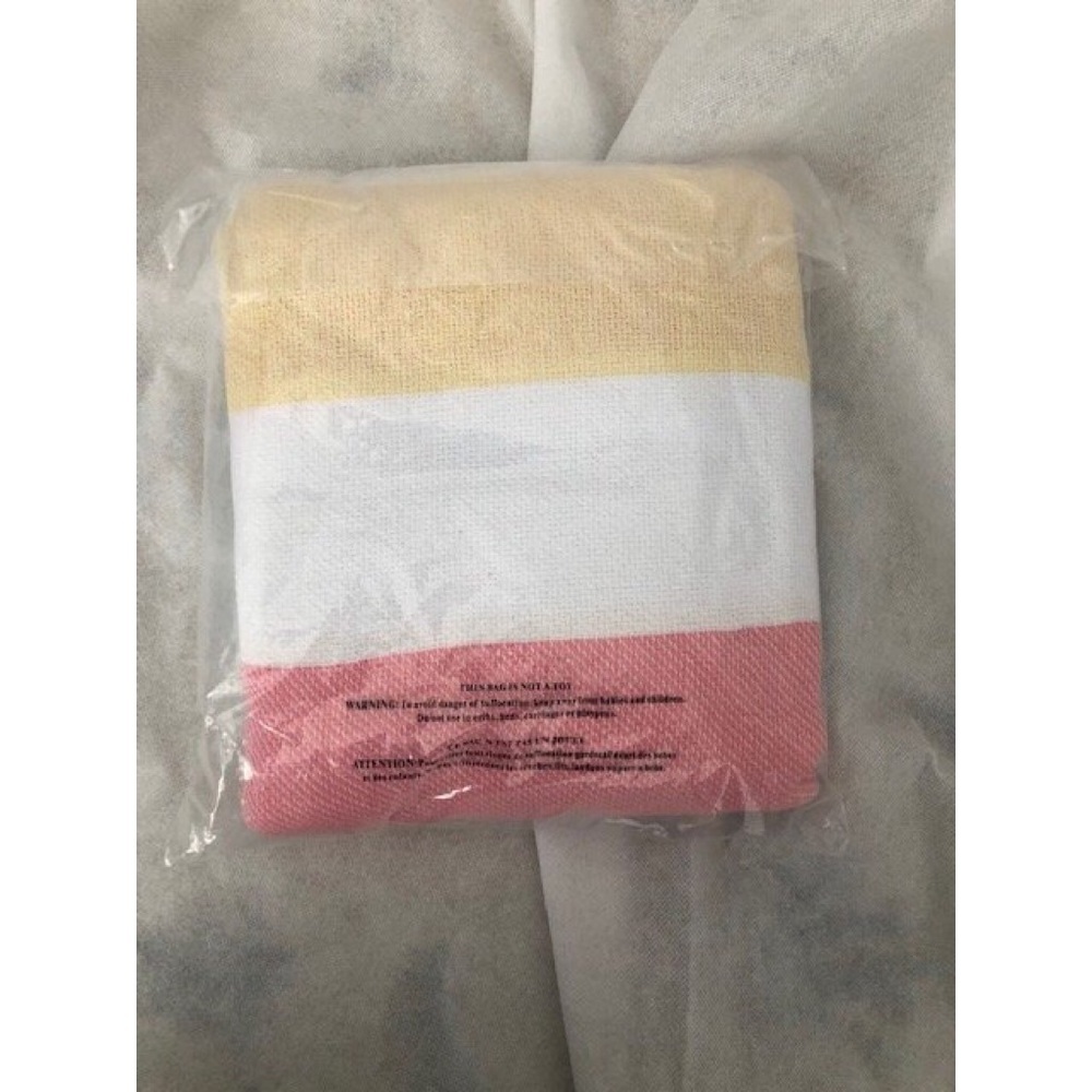 NEW VICTORIA'S SECRET STRIPE LOGO COTTON BLANKET - Picture 3 of 4
